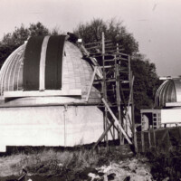 Bau der Beobachtungskuppeln im Naturpark Ende der 70er Jahre.